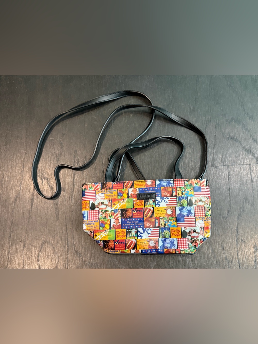 Relic Colorful Patchwork Print Crossbody Bag American Patriotic July 4th